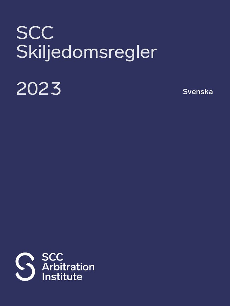 SCC Arbitration Rules 2023 Swedish PDF