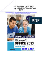 Enhanced Microsoft Office 2013 Introductory 1st Edition Vermaat Test Bank