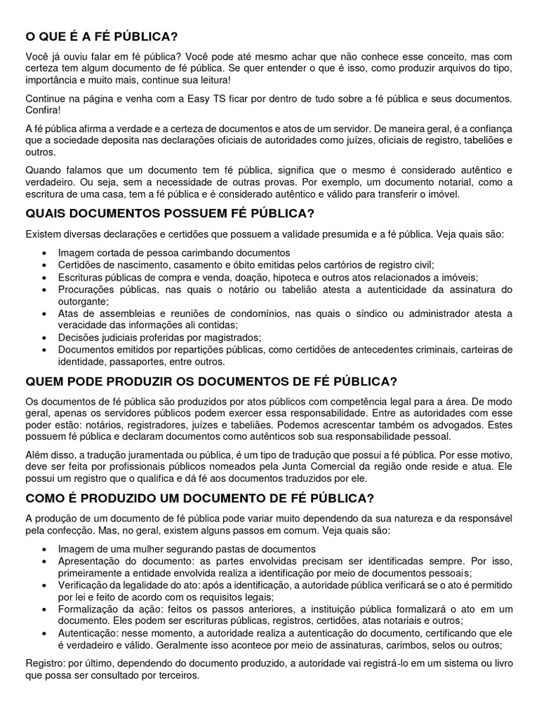 Entenda a Fé Pública e Seus Documentos | PDF | Direito