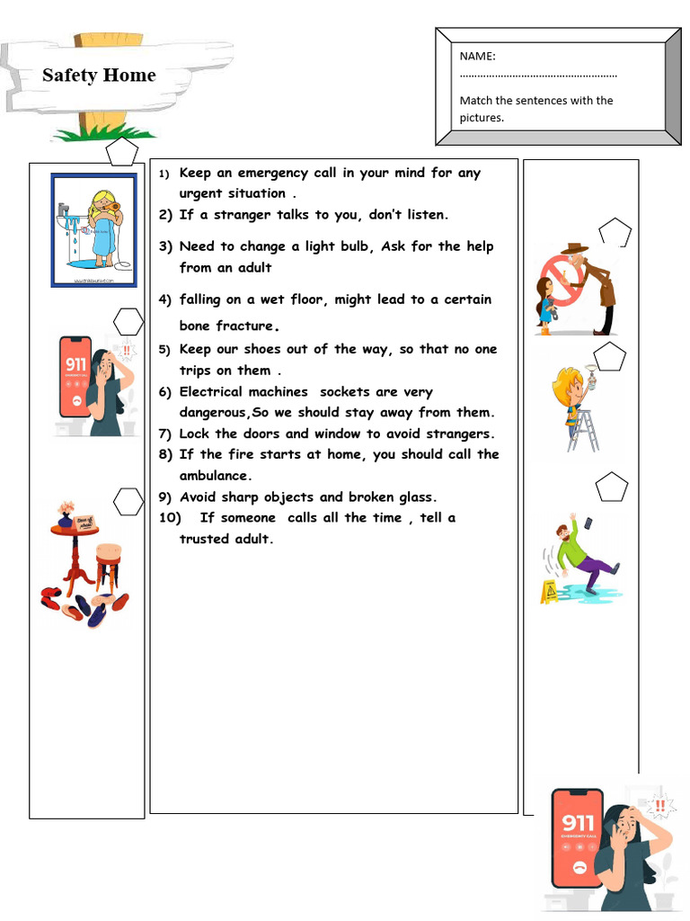 Safety Rules Fun Activities Games Grammar Drills - 2137 | PDF