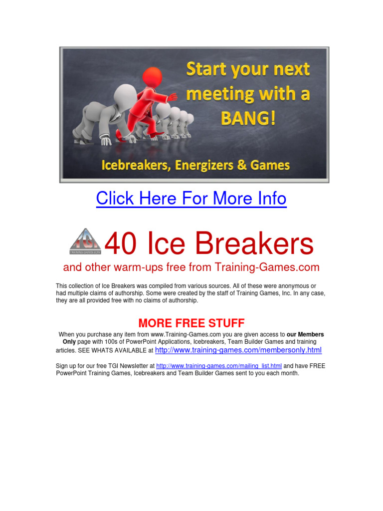 40 Free Icebreakers PDF