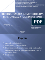 Reorganizarea Administrativ-Teritoriala A Judetului Timis