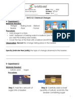 Unit 2 L3 - S1 - Chemical Changes Lab Report