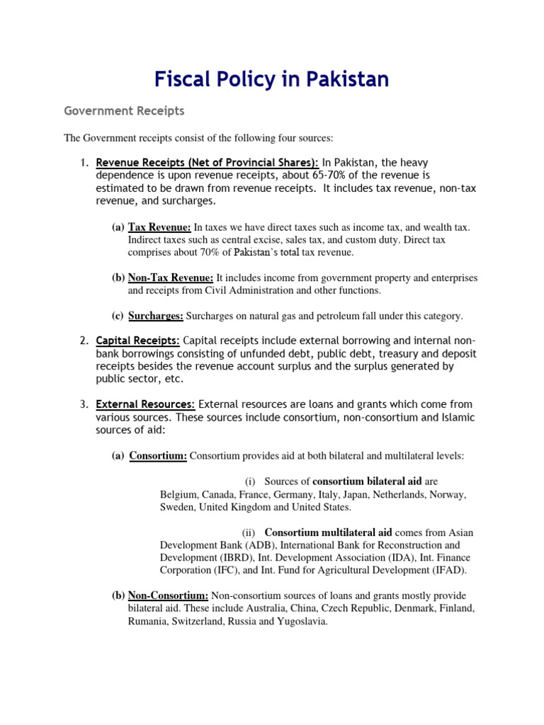 B Form Policy In Pakistan