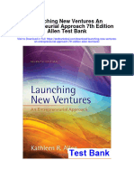 Launching New Ventures An Entrepreneurial Approach 7th Edition Allen Test Bank