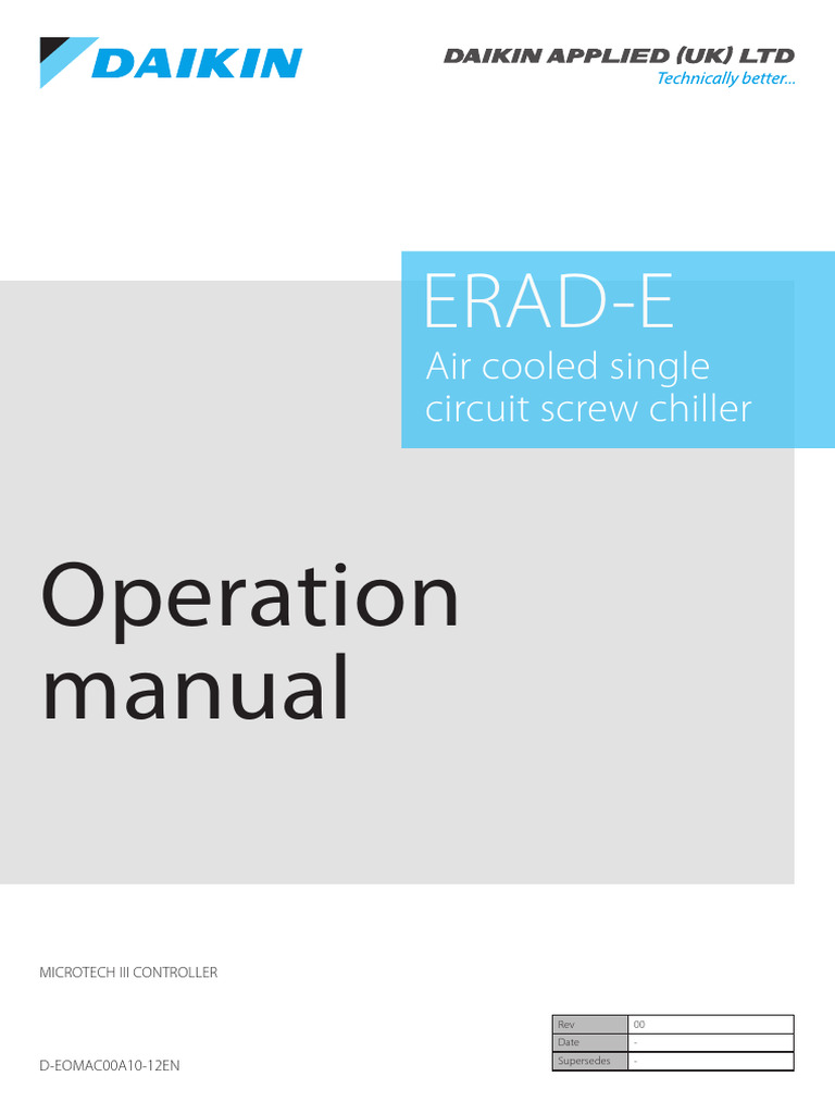 ERAD MicroTech III Operation Manuals Daikin Applied UK PDF