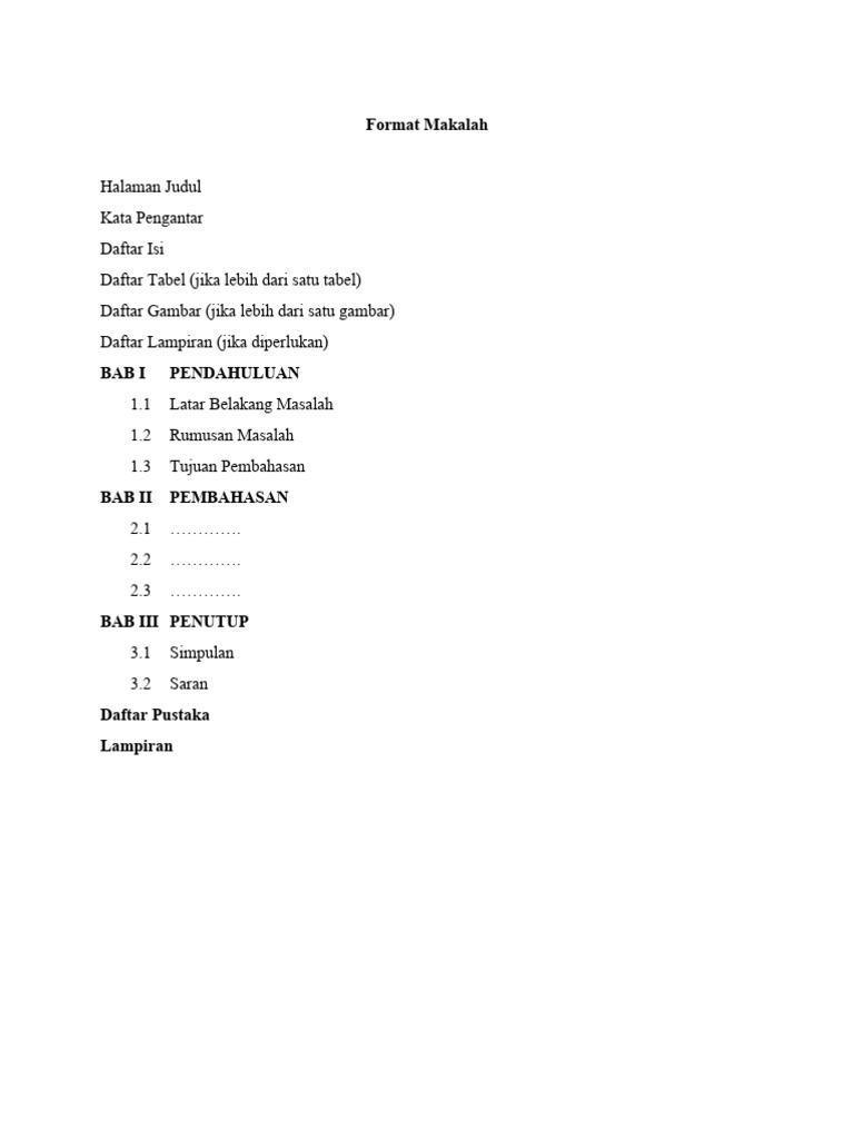 Format Standar Penulisan Makalah | PDF
