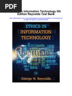 Ethics in Information Technology 5th Edition Reynolds Test Bank