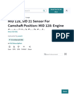 MID 128, SID 21 Sensor For Camsha Position: MID 128: Engine Control Unit Fault Code