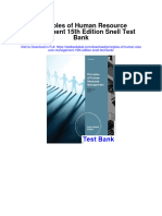 Principles of Human Resource Management 15th Edition Snell Test Bank