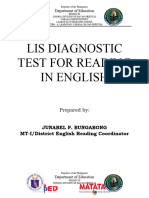 Diagnostic Test For Reading in English