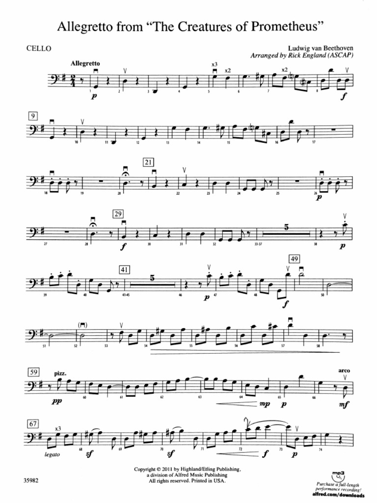 Creatures of Prometheus Cello 2 | PDF
