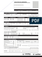 Solicitud de Admisioìn Pre Grado Editable