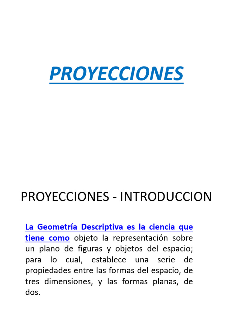 Presentacion de Proyecciones | PDF | Perspectiva (Gráfica) | Geometría ...