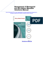 Project Management A Managerial Approach 9th Edition Meredith Solutions Manual