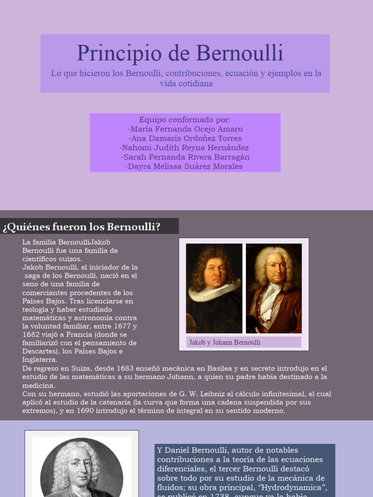 Aplicaciones del Principio de Bernoulli | PDF | Ecuaciones | Física ...