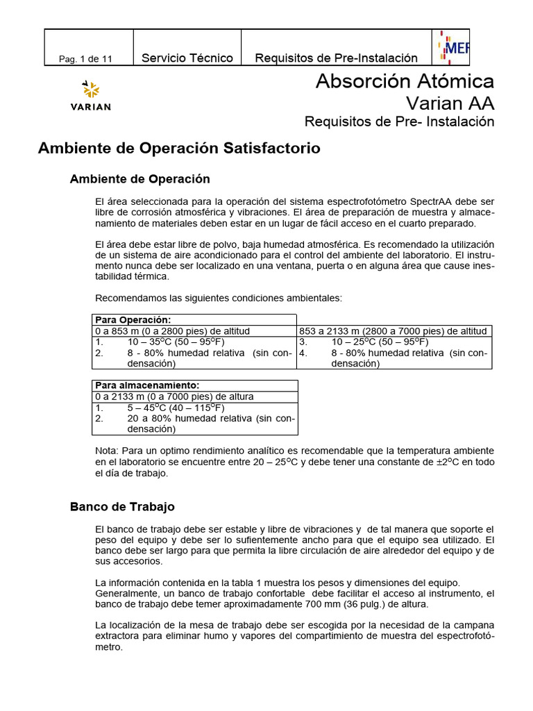 Pre Instalacion AA Varian All | PDF