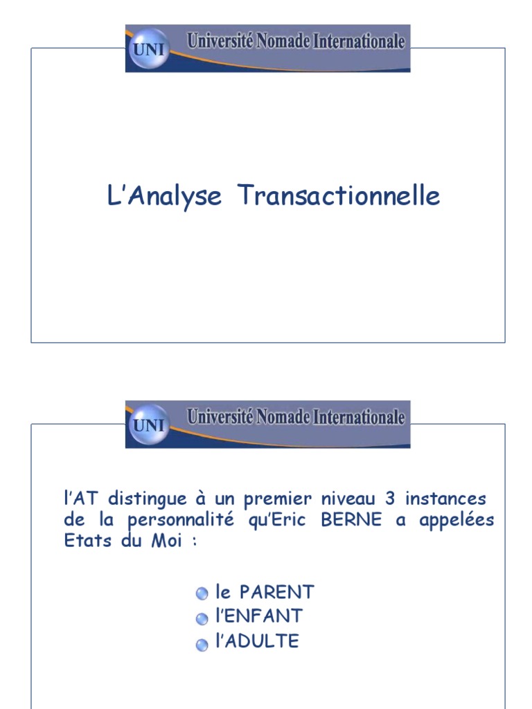 États du Moi en Analyse Transactionnelle | PDF | État | Psychologie