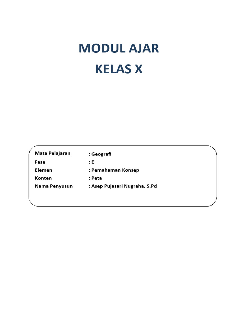 Modul Ajar Peta Kelas X Pdf