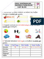 1.sinif Turkce Harf Bilgisi Etkinlik Sayfasi