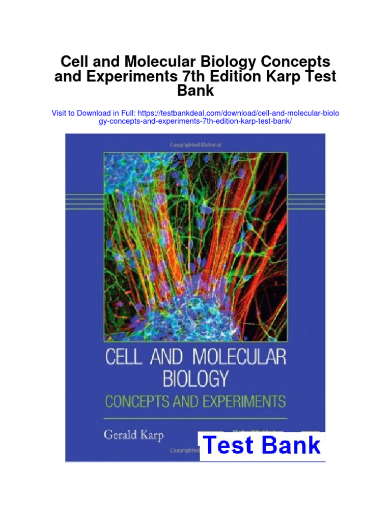 Cell and Molecular Biology Concepts and Experiments 7th Edition Karp