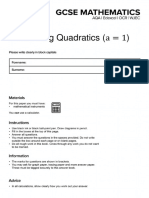Factorisng Quadratics A 1 Questions MME