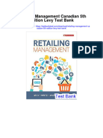 Retailing Management Canadian 5th Edition Levy Test Bank