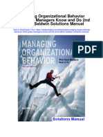 Managing Organizational Behavior What Great Managers Know and Do 2nd Edition Baldwin Solutions Manual