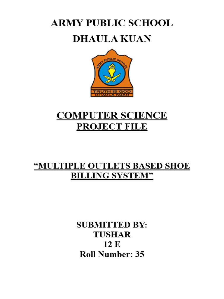 Tushar - Multiple Outlet Shoe Billing System | PDF | Databases | User ...