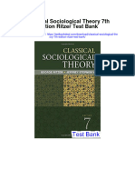 Classical Sociological Theory 7th Edition Ritzer Test Bank