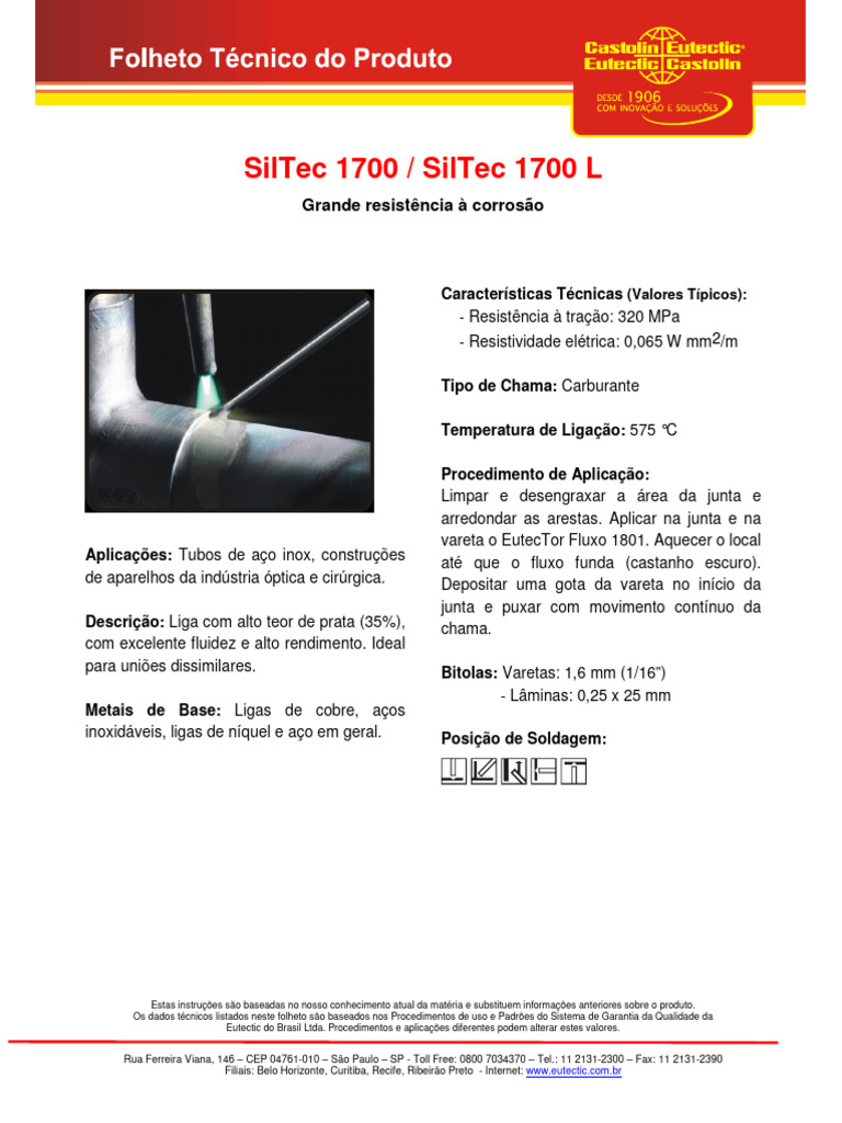 Siltec 1700 | PDF | Aço | Liga