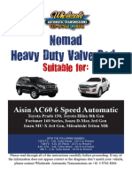 Aisin AC60 Nomad Valve Body Fitting Instructions