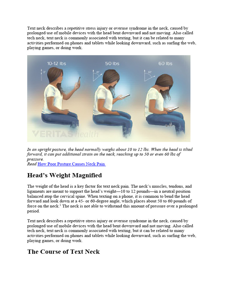 Photo inspiration: Visual Reference: Understanding Text Neck Pain Pdf Self Improvement
