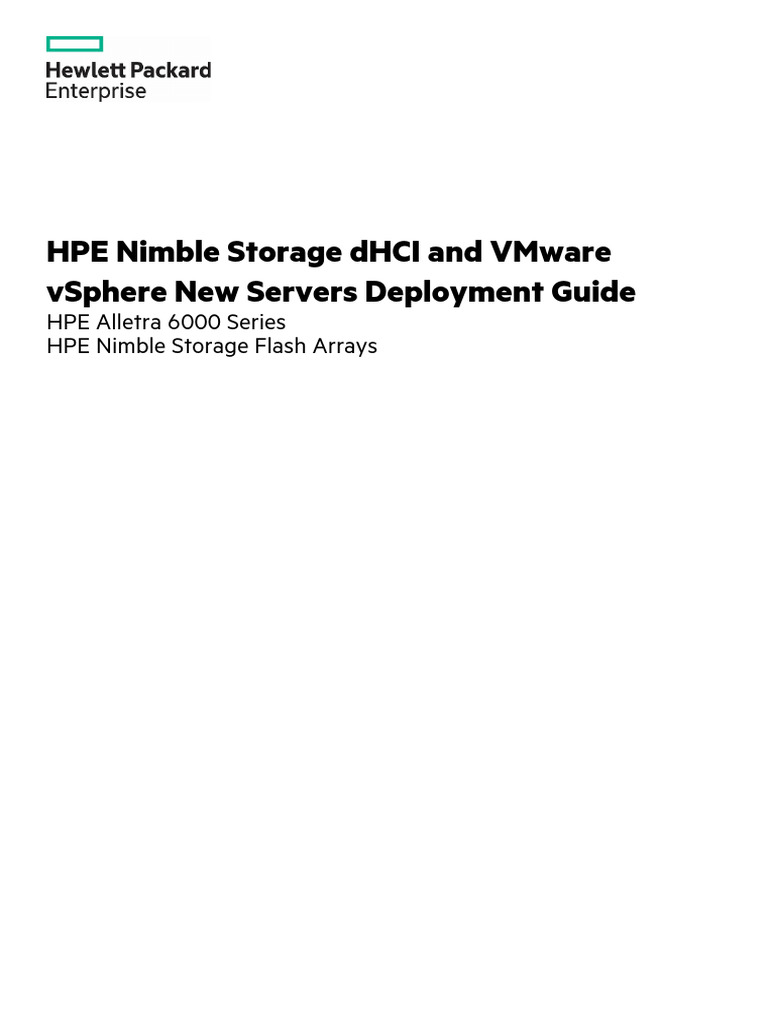 Hpe Nimble Storage Dhci and Vmware Vsphere 6 7 PDF
