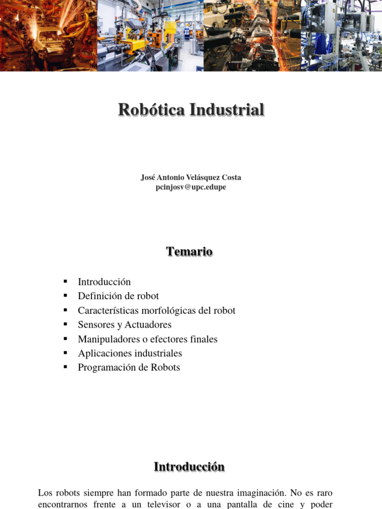 Introducción a la Robótica Industrial | PDF | Robótica | Robot