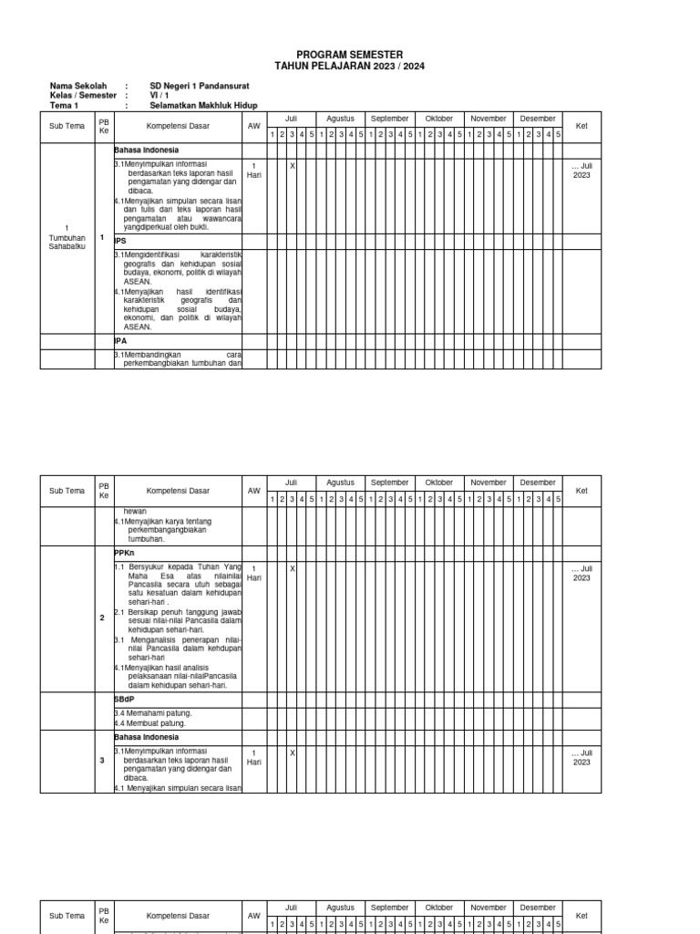 PROMES KELAS 6 Semester 1 TA 20232024 PDF