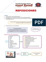 Las Preposiciones para Segundo Grado de Secundaria