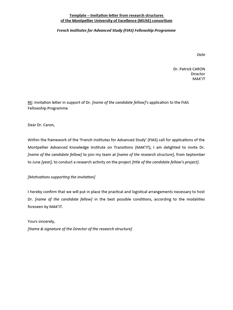 Template Invitation Letter | PDF