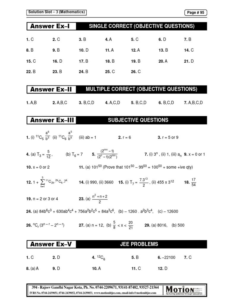 Answer Key Pdf
