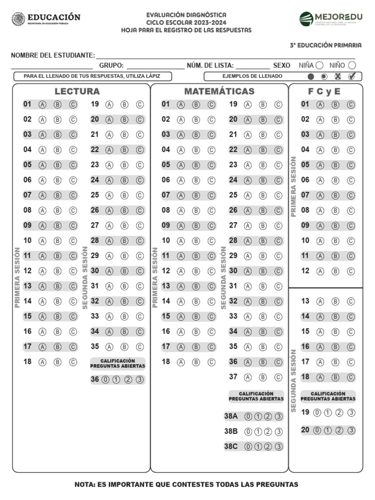 3 Mejoredu 2023 Todos Los Examenes PDF