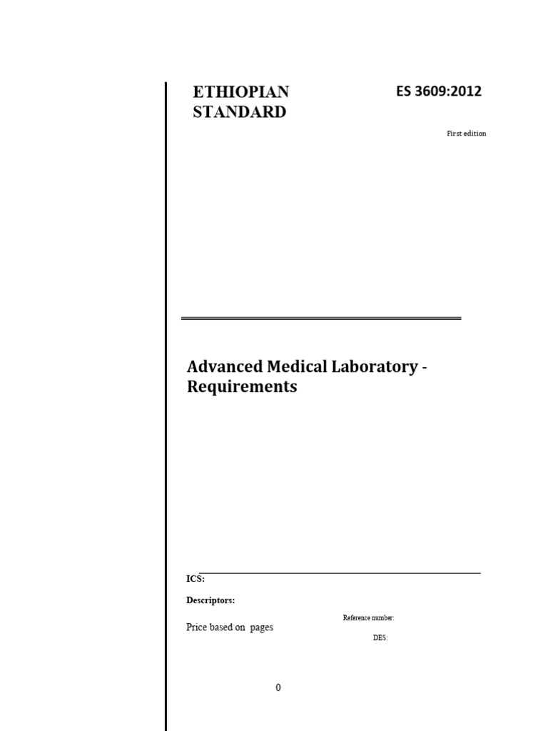 Advanced Medical Laboratory Standards Ethiopia | PDF | Technology ...