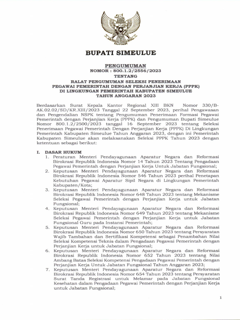 Ralat Pengumuman PPPK 2023 TTD Upload3 | PDF