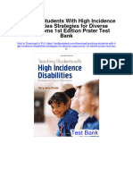 Teaching Students With High Incidence Disabilities Strategies For Diverse Classrooms 1st Edition Prater Test Bank