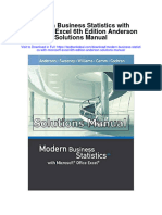 Modern Business Statistics With Microsoft Excel 6th Edition Anderson Solutions Manual