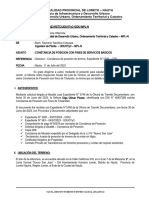 Informe #023-2023-RETCUDUOTyC-GIDU-MPL-N - Constancia de Posesion Servicios Basicos - OLGA OLIMAR PINEDO