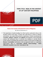 Rizal in The Context of 19TH Century Philippines 1