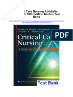 Critical Care Nursing A Holistic Approach 10th Edition Morton Test Bank