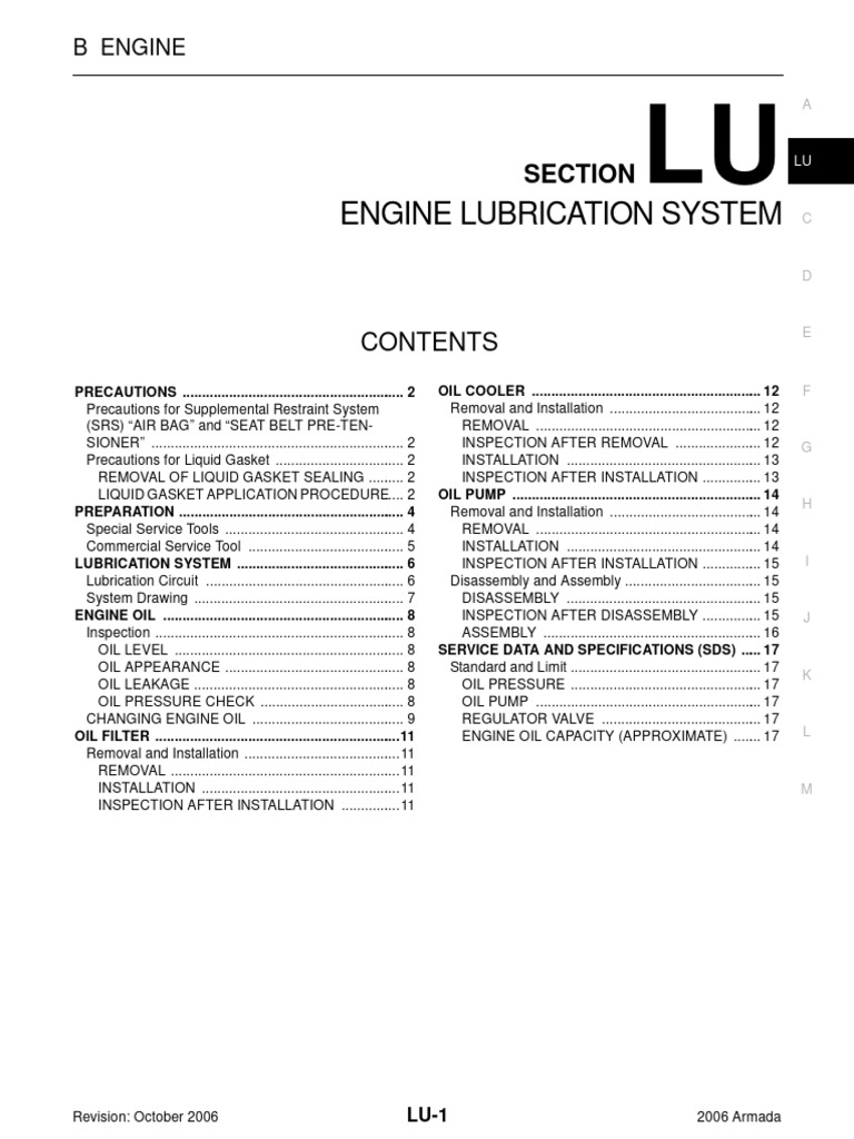 Engine Lubrication System Section PDF