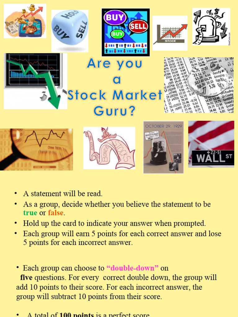 Stock Market Quiz | PDF | Stocks | Stock Market