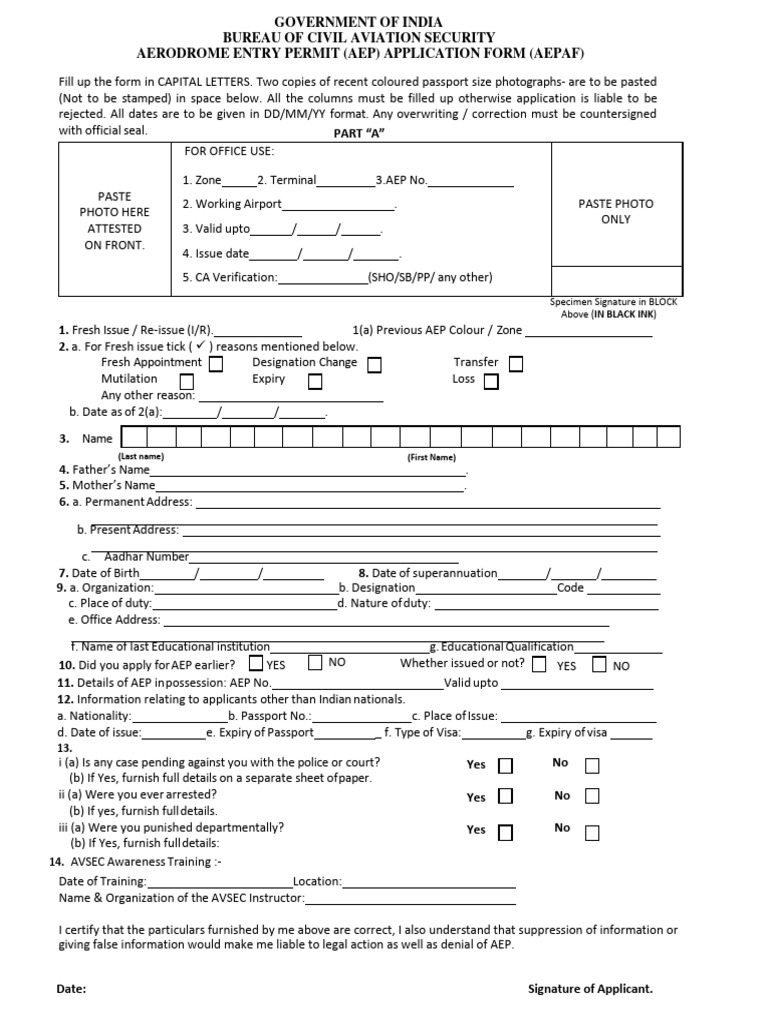 AEP Application Form Instructions | PDF